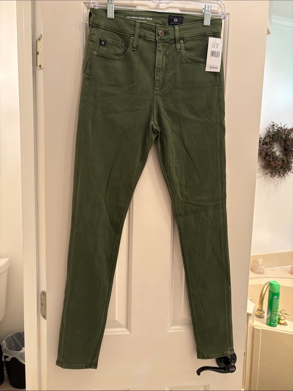 Ag Adriano Goldschmied Olive Green Skinny Jeans